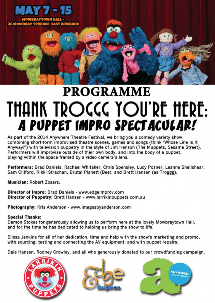Thank Troggg You're Here: A Puppet Impro Spectacular!