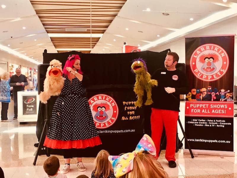 Puppet Show - Shopping Centres - Larrikin Puppets - Live Entertainment - Toowoomba Plaza - Holidays